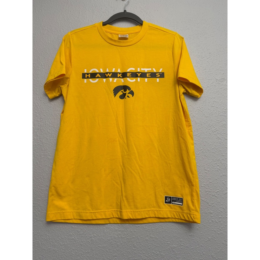 Authentic Brand Iowa Hawkeyes T-Shirt Small Yellow Iowa City NCAA Sideline‎ Tee